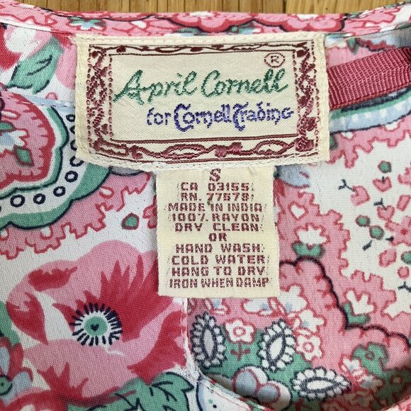 April Cornell Floral Maxi Dress Size Small - Picture 5 of 6